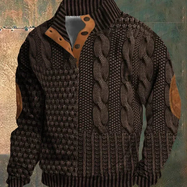 Men's Patterned Knitted Sweater for Autumn/Winter