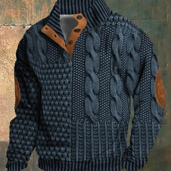 Men's Patterned Knitted Sweater for Autumn/Winter