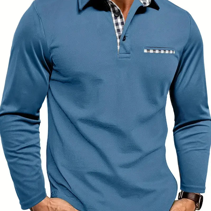 Men's Long Sleeve Polo Shirt for Summer