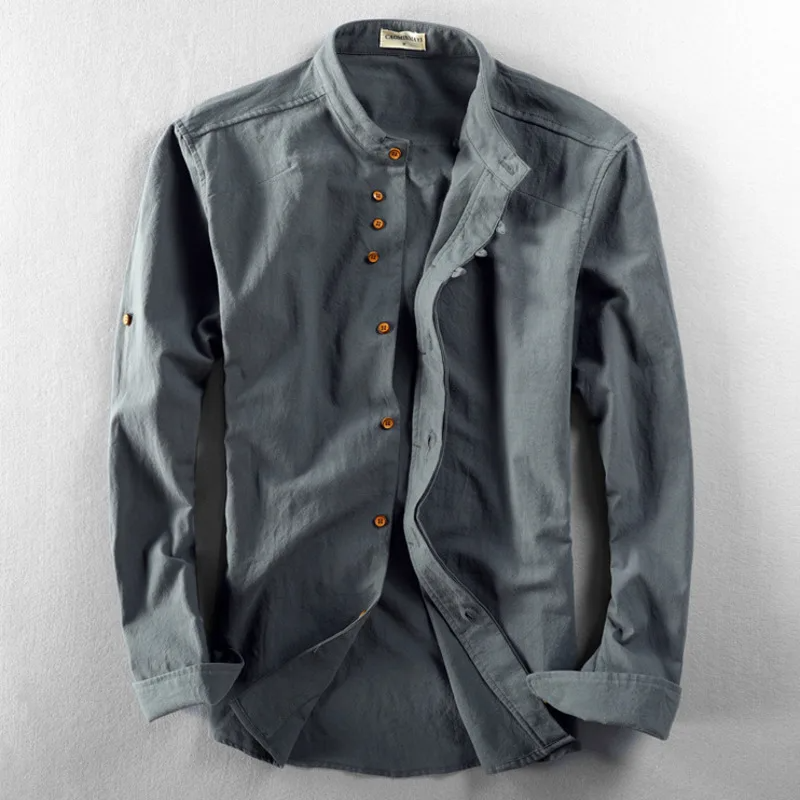 Men's Linen Button-Up Shirt