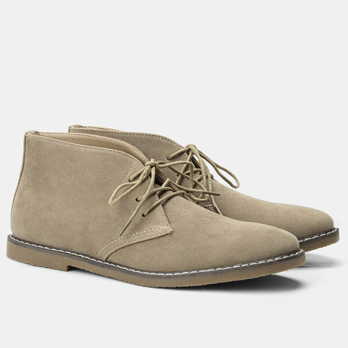 Men's Lace-Up Chukka Boots with Rubber Sole