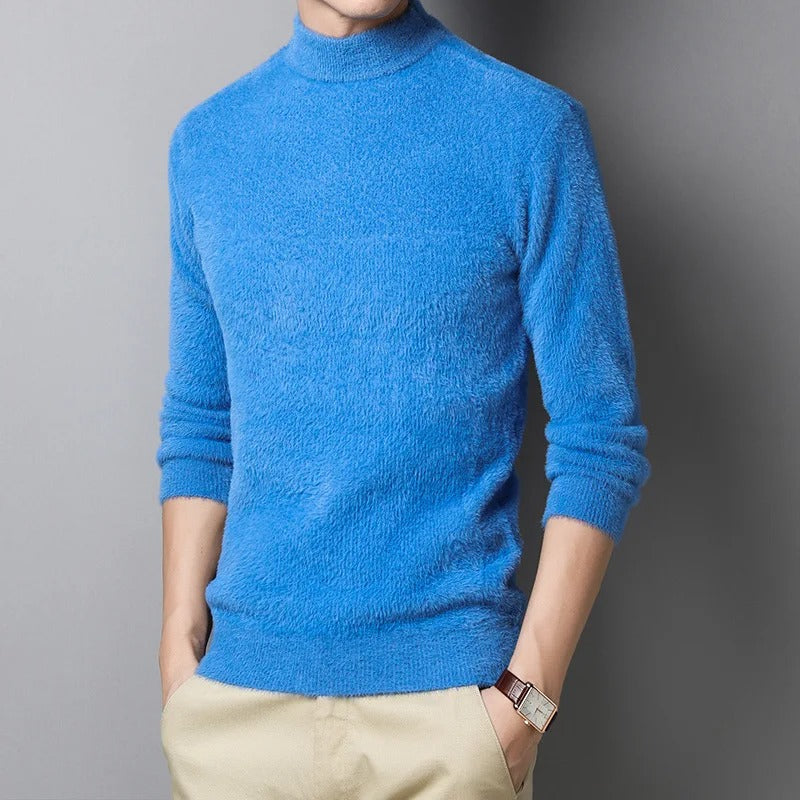 Men's Mock Neck Knit Sweater