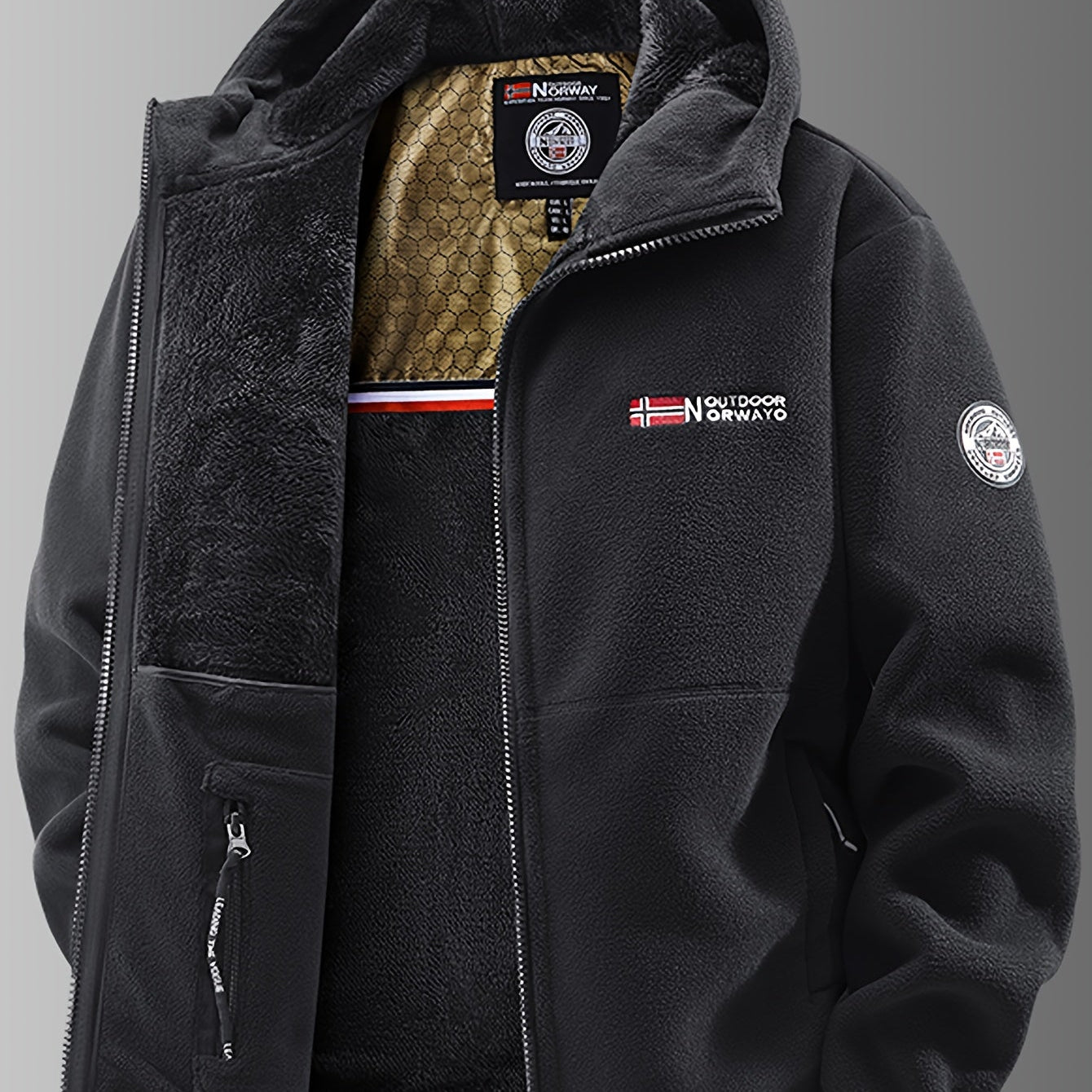Men's Fleece-Lined Hooded Thermal Jacket