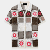 Men's Geometric Print Shirt and Pants Set
