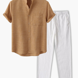 Men's V-Neck Shirt and Pants Set