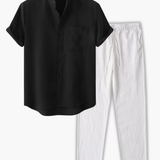 Men's V-Neck Shirt and Pants Set