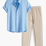 Men's Short Sleeve Shirt and Pants Set