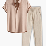 Men's Short Sleeve Shirt and Pants Set