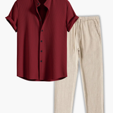 Men's Short Sleeve Shirt and Pants Set