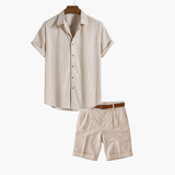 Men's Short Sleeve Shirt and Shorts Set