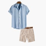 Men's Short Sleeve Shirt and Shorts Set