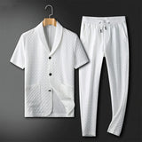 Men's Textured Shirt and Pants Set