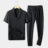 Men's Textured Shirt and Pants Set