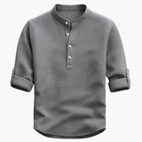 Men's Mandarin Collar Shirt and Pants Set