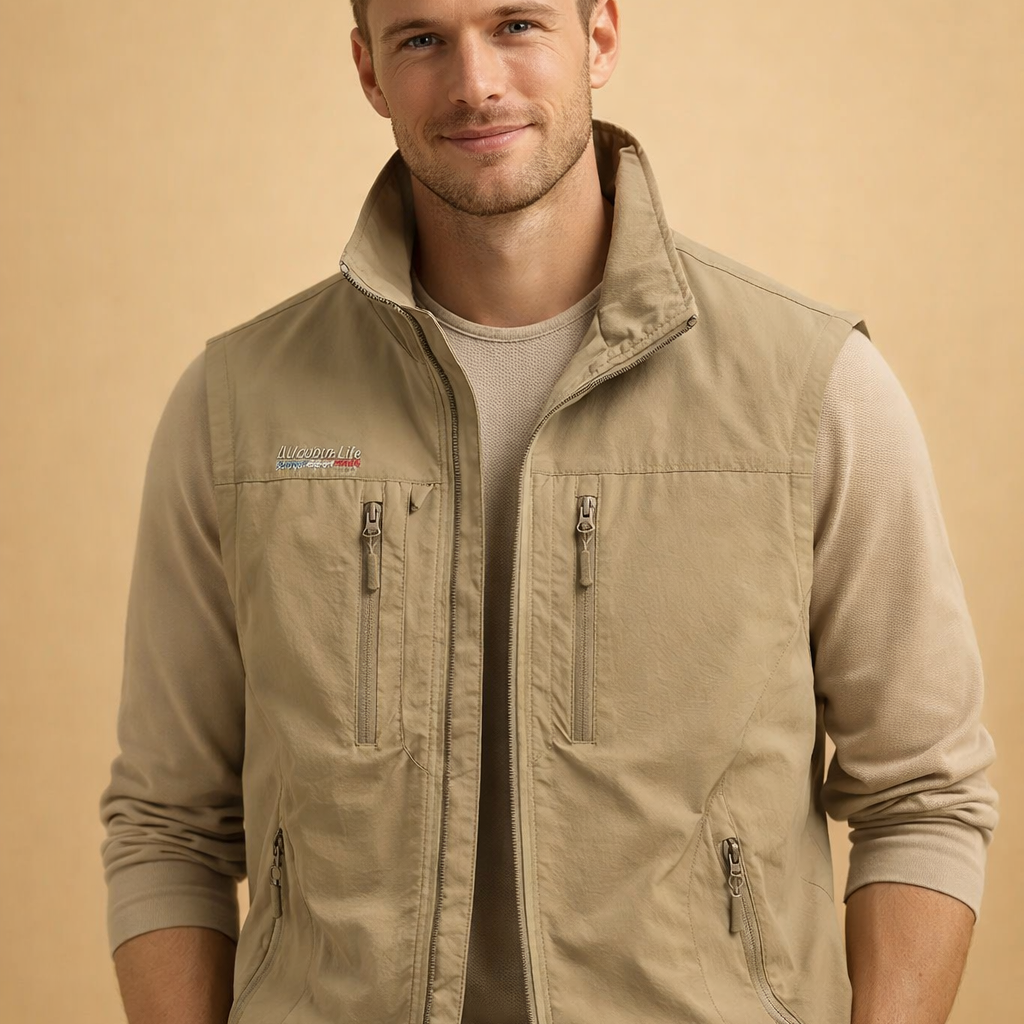 Men's Quilted Zip Front Vest