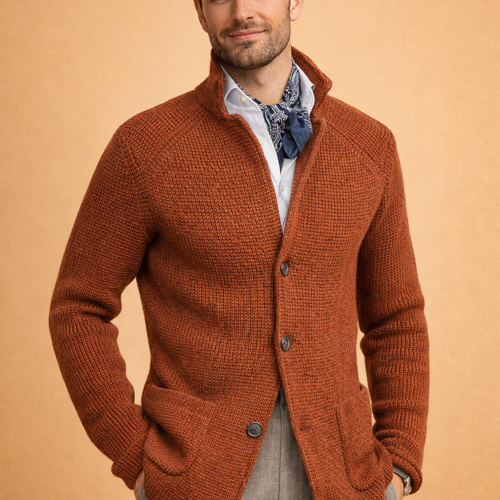 Men's Knit Button Front Blazer Cardigan