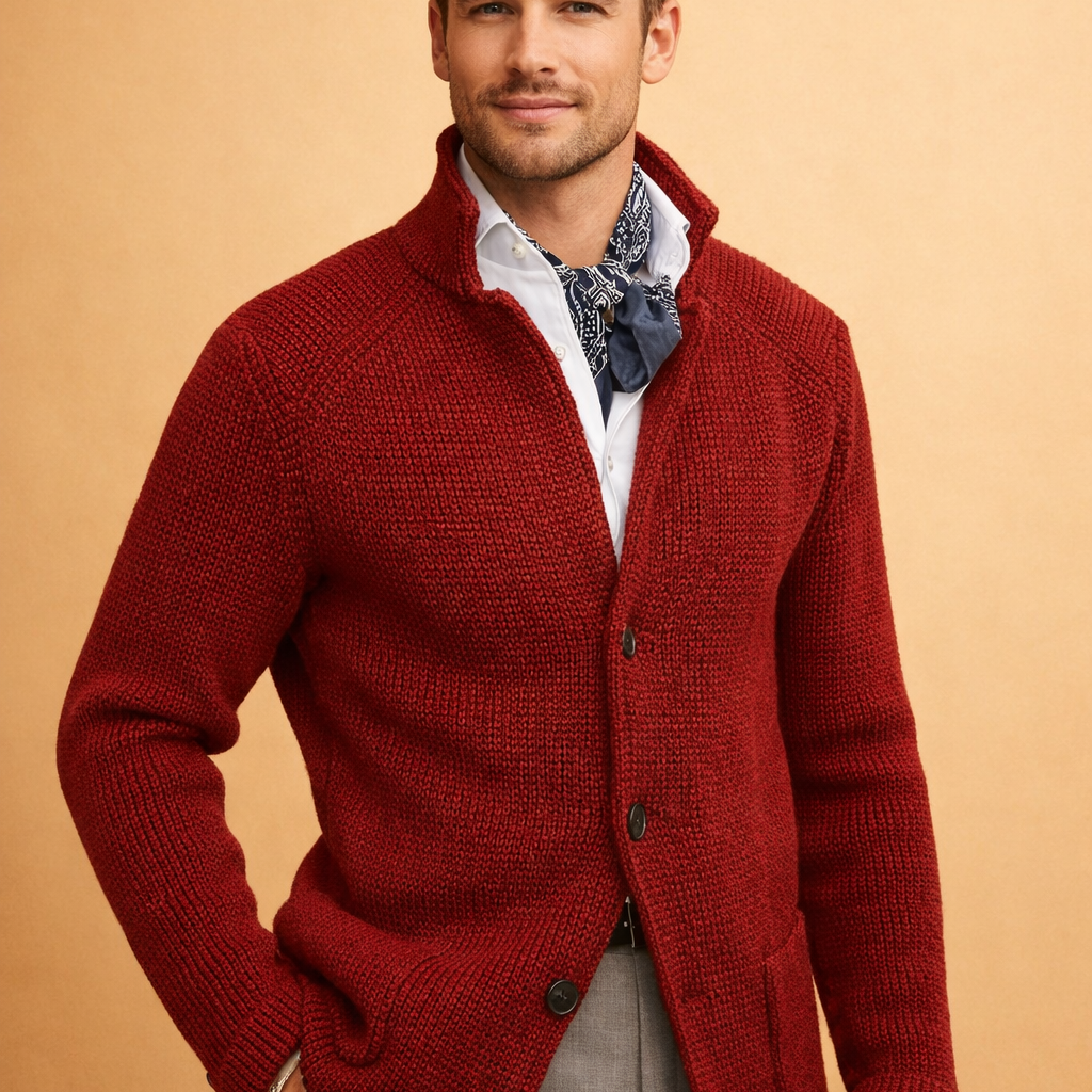 Men's Knit Button Front Blazer Cardigan