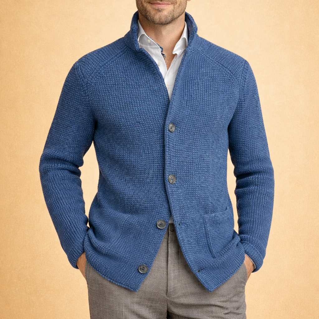 Men's Knit Button Front Blazer Cardigan