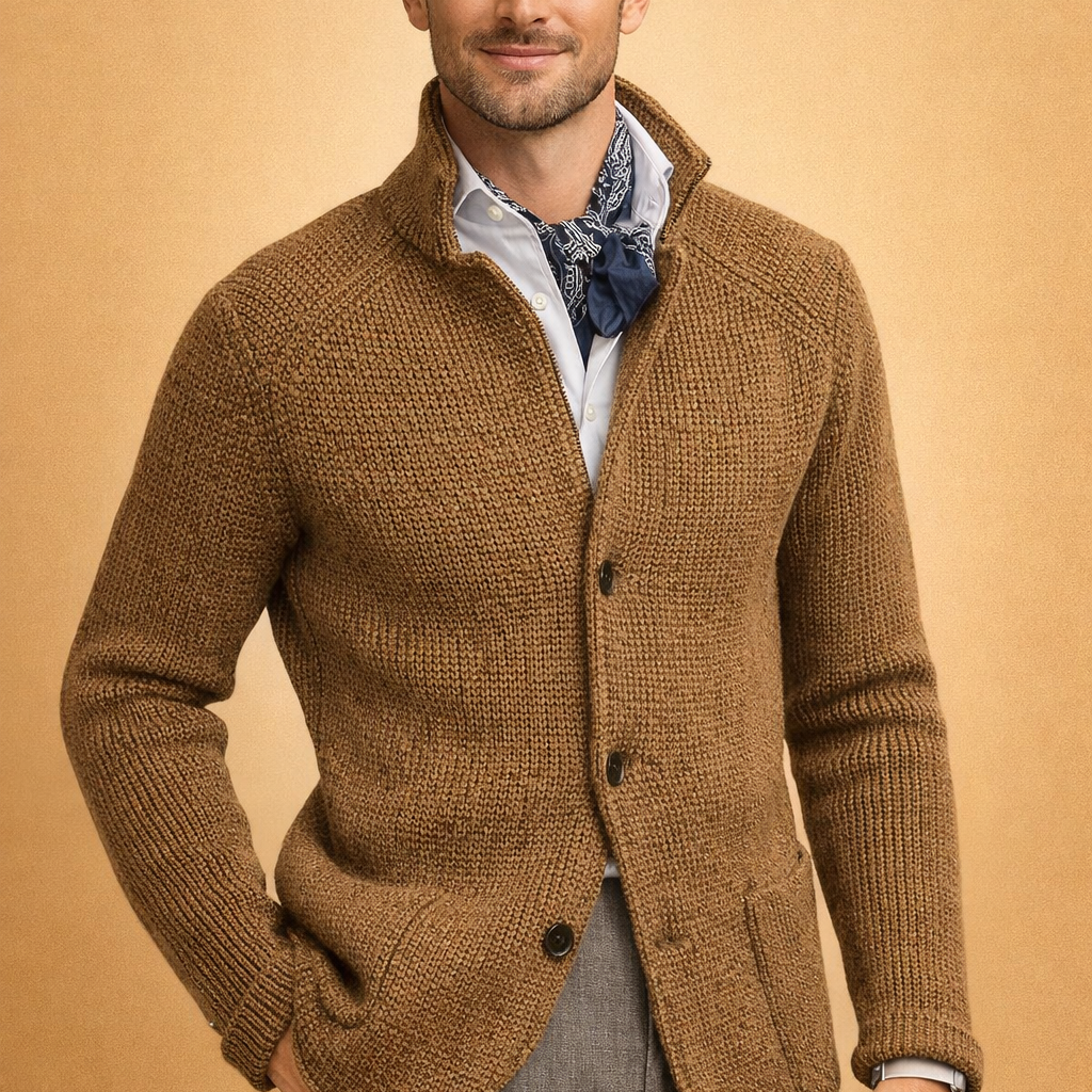 Men's Knit Button Front Blazer Cardigan