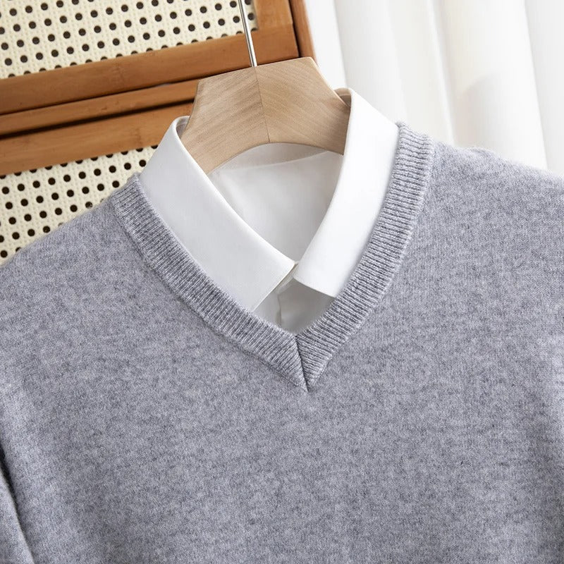 Men's V-Neck Knit Sweater