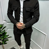 Men's Cotton Jacket and Trousers Two-Piece Set