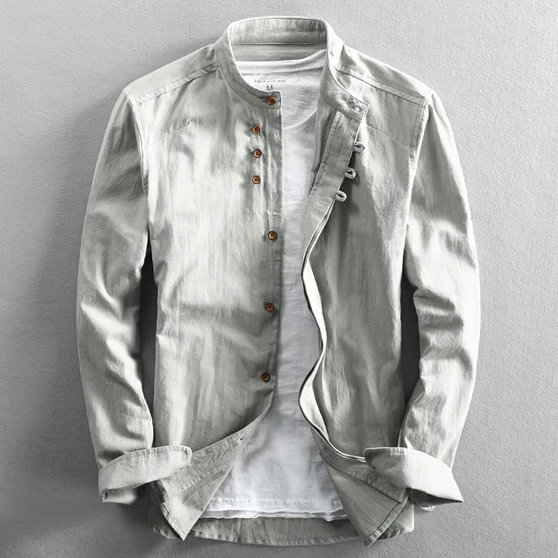 Men's Linen Button-Up Shirt