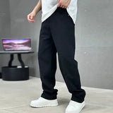 Men's Lightweight Black Straight Leg Trousers