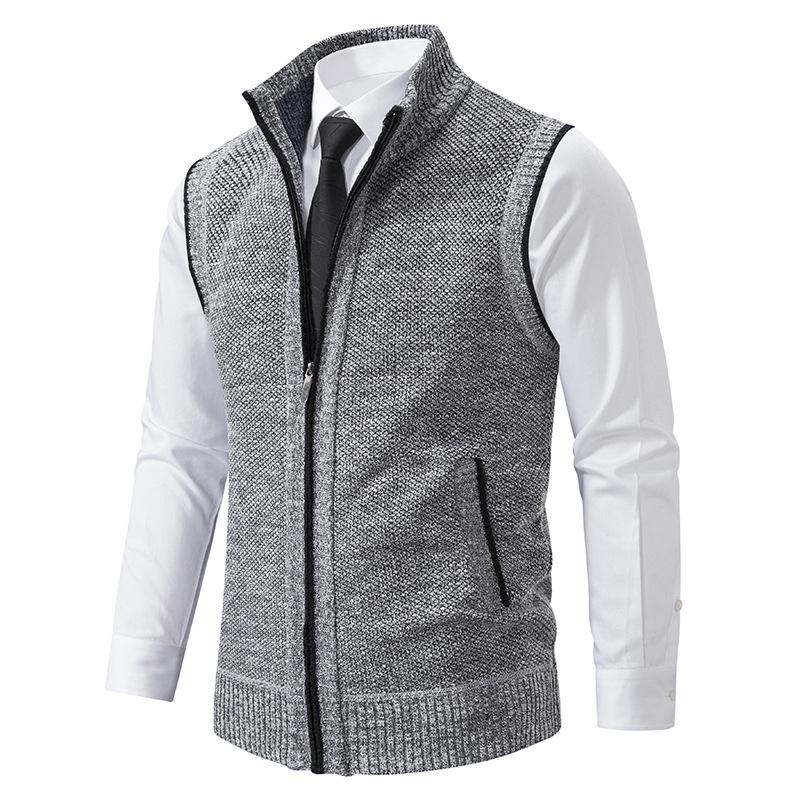 Men's Zip Front Knit Fleece Vest