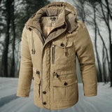 Men's Padded Winter Jacket with Adjustable Hood