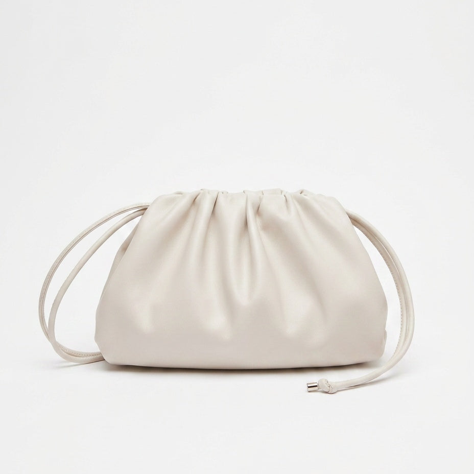 Women's Pleated Vegan Leather Crossbody Pouch