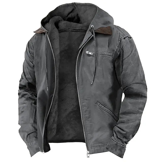 Men's Hooded Winter Jacket with Lining