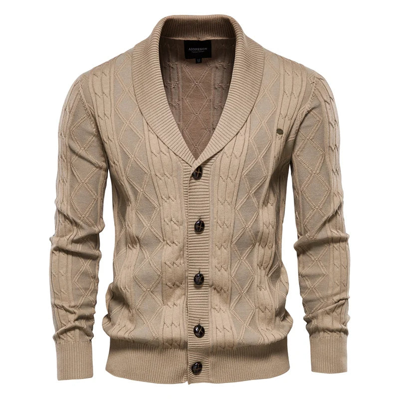 Men's Shawl Collar Button Knit Cardigan