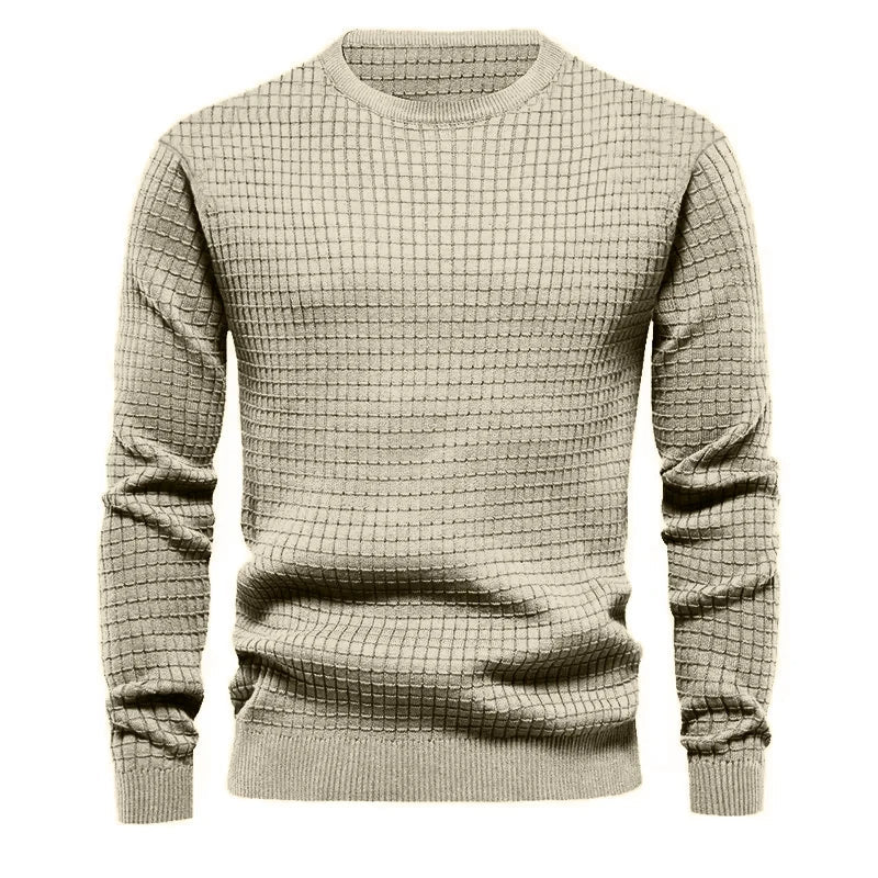Men's Textured Crew Neck Knit Sweater