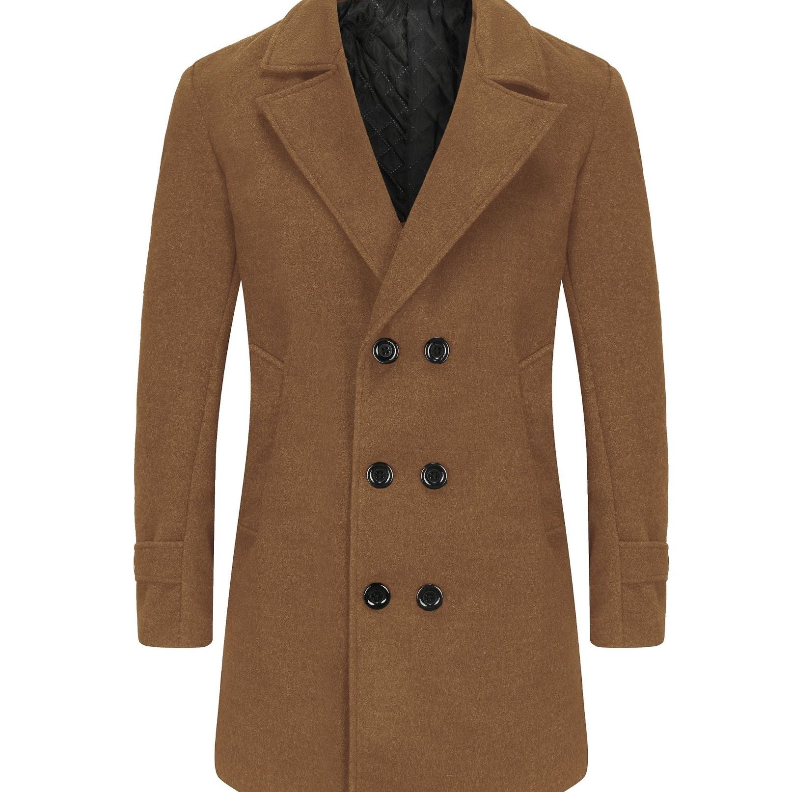 Men's Double Breasted Wool Blend Overcoat
