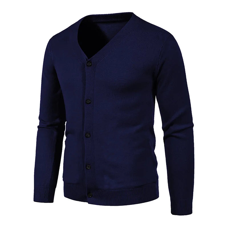 Men's V-Neck Button Knit Cardigan