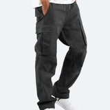 Men's Black Relaxed Fit Cargo Trousers