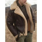 Classic Men's Shearling Aviator Pilot Jacket