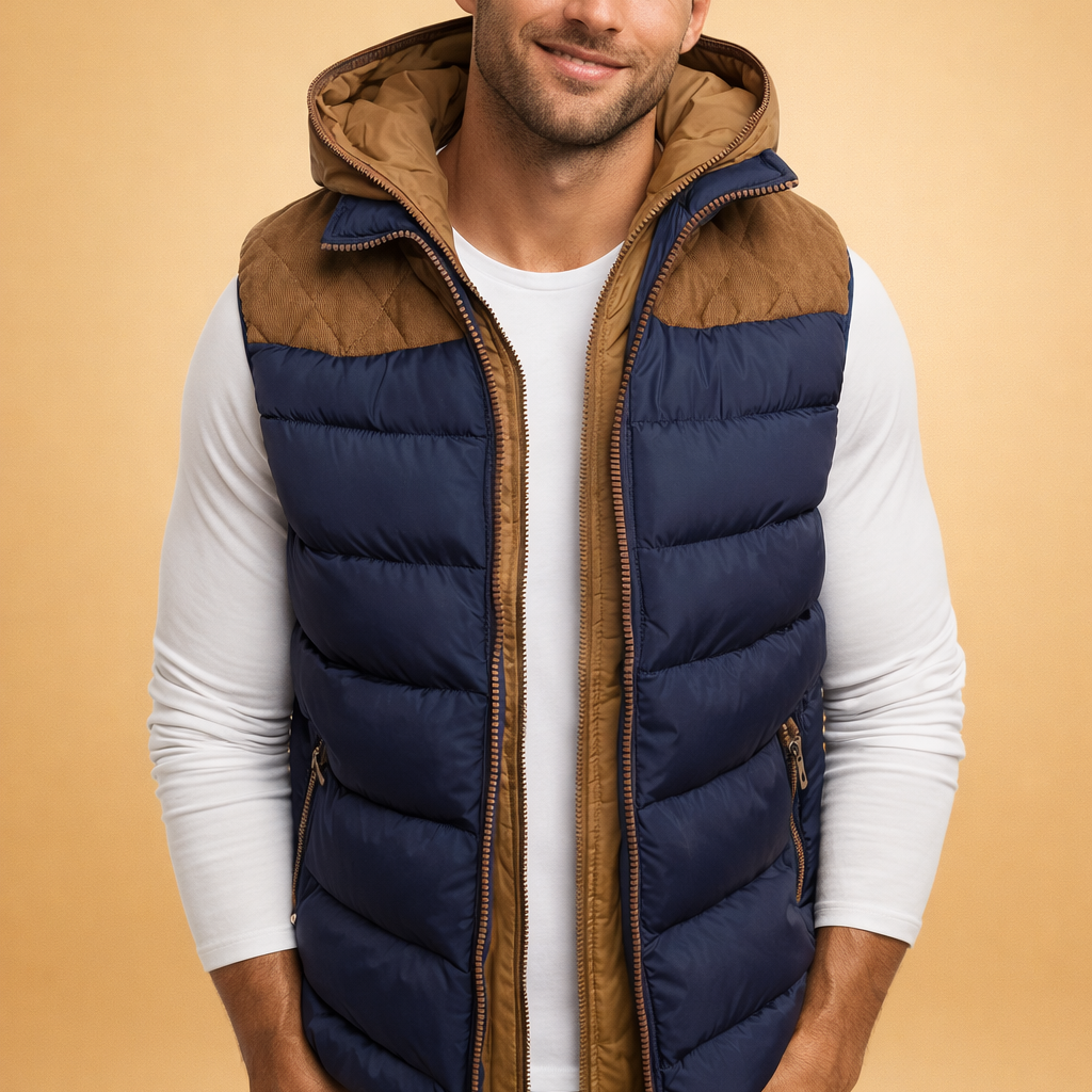Men's Hooded Quilted Puffer Vest