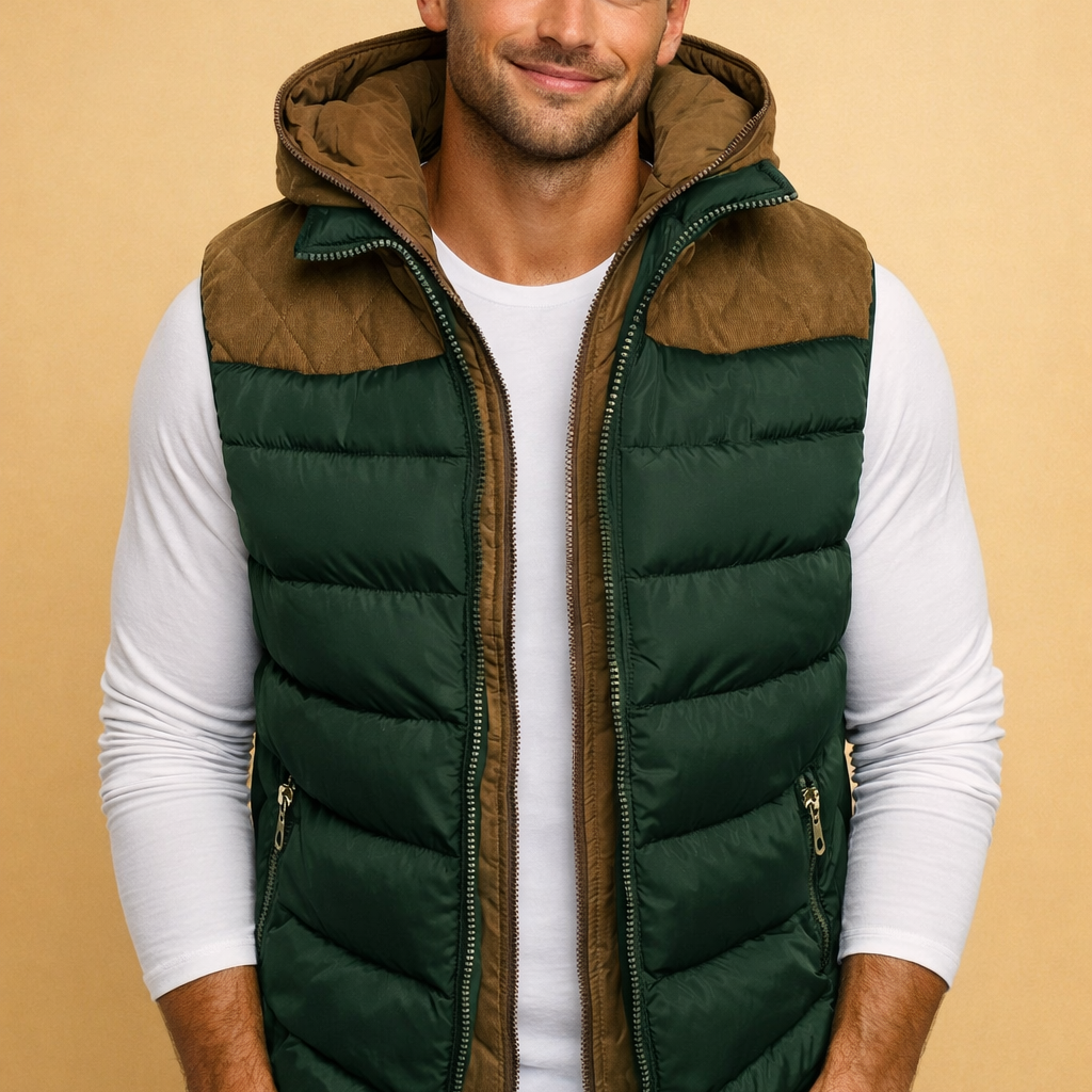 Men's Hooded Quilted Puffer Vest