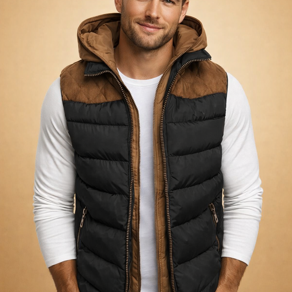 Men's Hooded Quilted Puffer Vest