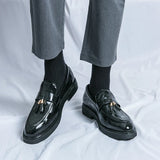 Men's Patent Leather-Style Horsebit Loafers