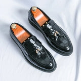 Men's Patent Leather-Style Horsebit Loafers