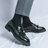 Men's Patent Leather-Style Horsebit Loafers