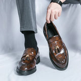 Men's Patent Leather-Style Horsebit Loafers