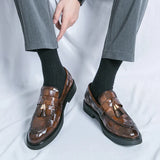 Men's Patent Leather-Style Horsebit Loafers