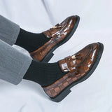 Men's Patent Leather-Style Horsebit Loafers