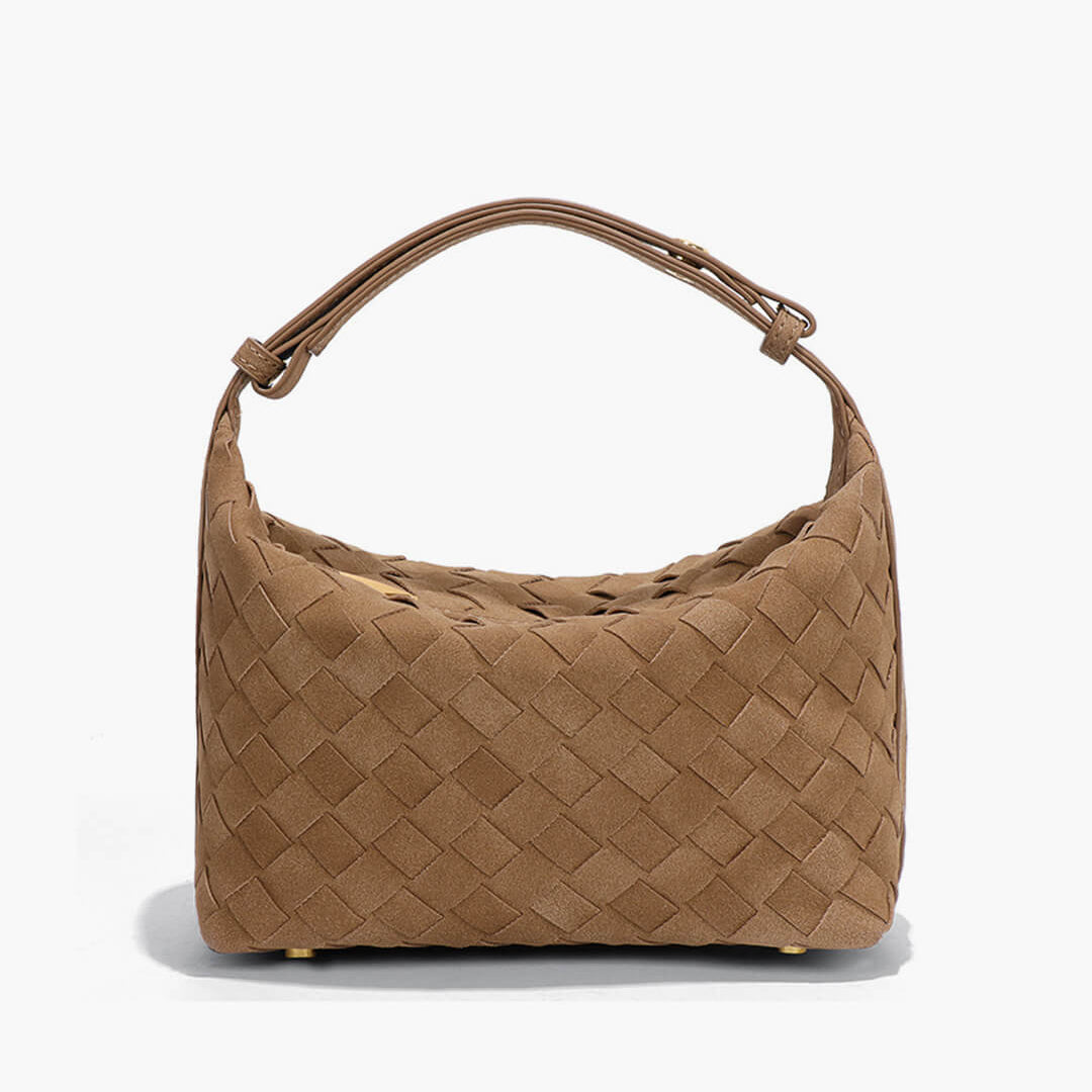 Women's Woven Vegan Suede Shoulder Bag