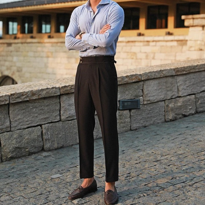 Men's Pleated Tailored Trousers