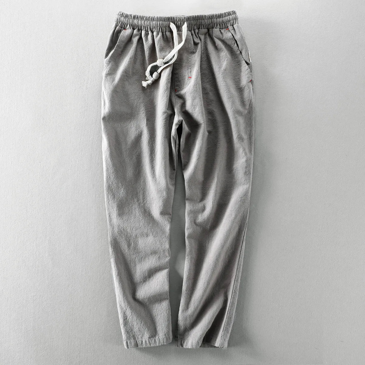 Men's Drawstring Tapered Linen Blend Trousers
