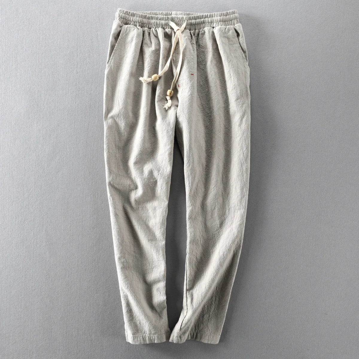Men's Drawstring Tapered Linen Blend Trousers